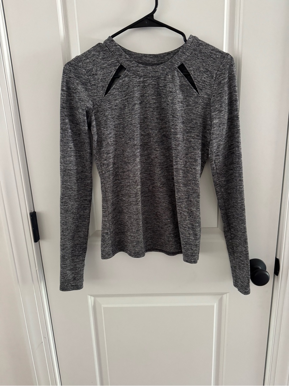 Alo Long Sleeve Grey Cutout Top
